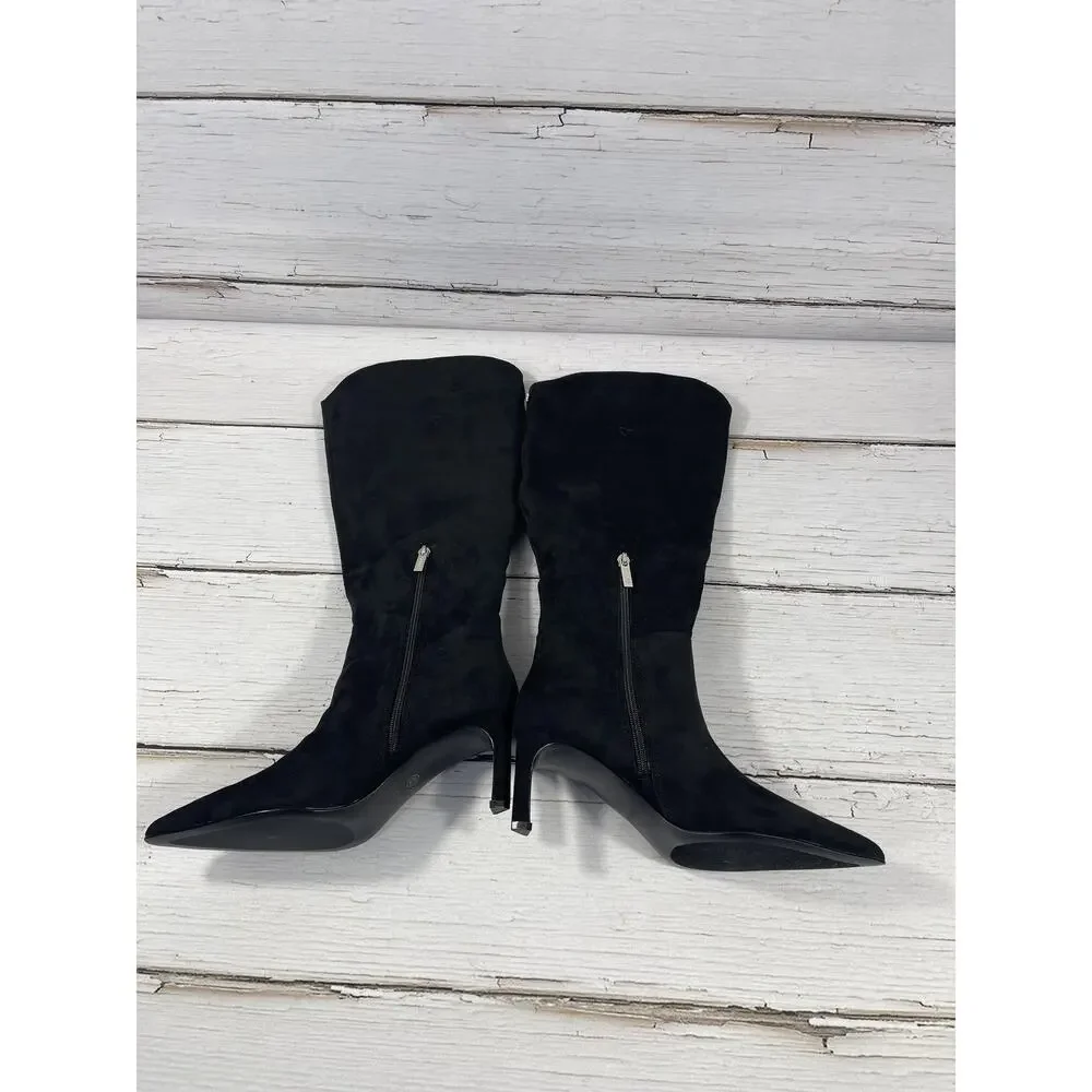 GUESS Boots Womens Size 7M Black Faux Suede Palisa3-WC Knee High Pointed Toe - Picture 12 of 15